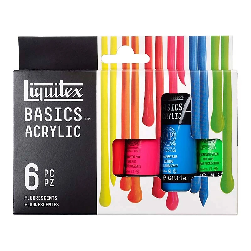 12 Packs: 6 ct. (72 total) Liquitex® Basics™ Fluorescents Acrylic Paint Set