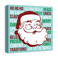16" x 16" Retro Santa Canvas Wall Art