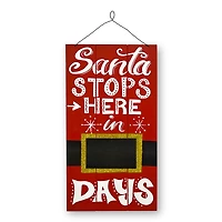 22" Santa Stops Here Hanging Sign Home Décor