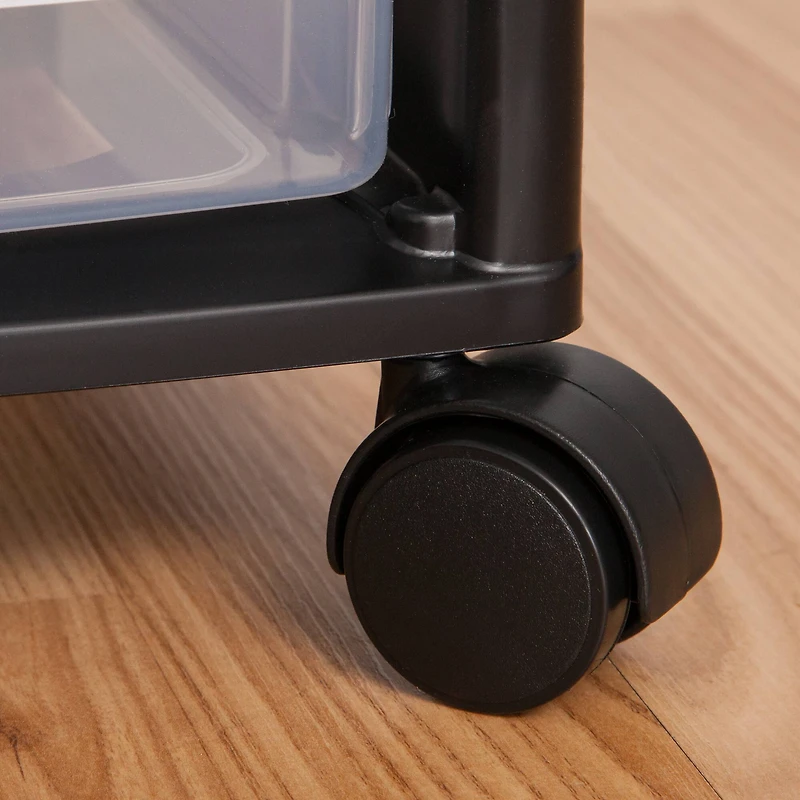 Iris® 6 Case Black Rolling Scrapbook Cart