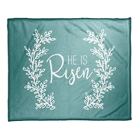 He is Risen Teal Throw Blanket