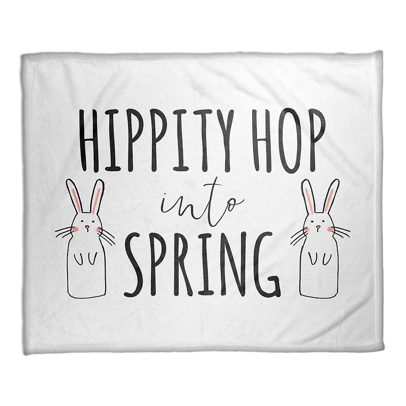 Hippity Hop Into Spring Throw Blanket