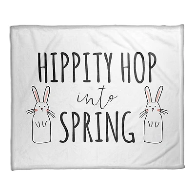 Hippity Hop Into Spring Throw Blanket