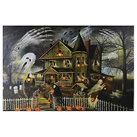Creepy Haunted House LED Canvas Wall Art