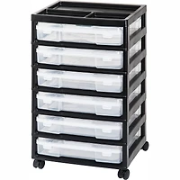 Iris® 6 Case Black Rolling Scrapbook Cart