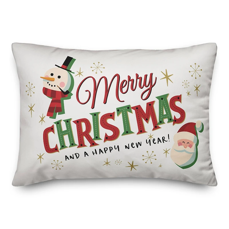 Designs Direct Merry Christmas and a Happy New Year! 14x20 Throw Pillow