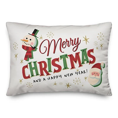 Designs Direct Merry Christmas and a Happy New Year! 14x20 Throw Pillow
