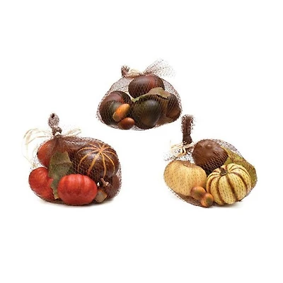 11-PC Autumn Harvest Artificial Pumpkin Gourd Acorn and Leaf Decoration Set
