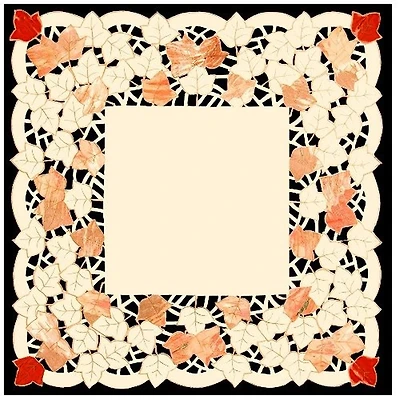 Autumn Elegance Embroidered Leaf Table Topper