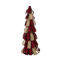 Glitzhome® 17" Plaid Fabric Tabletop Christmas Tree