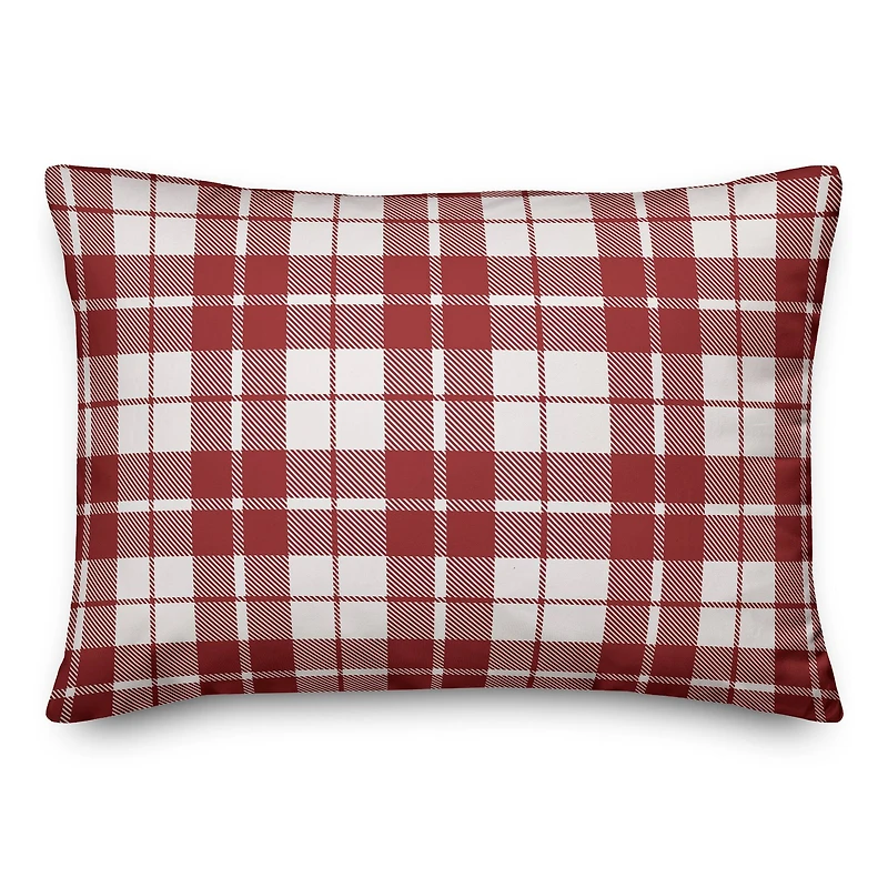 Designs Direct Have Yourself A Merry Little Christmas Plaid 14x20 Throw Pillow