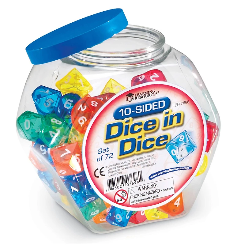 10-Sided Dice in Dice, Set of 72