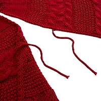 Glitzhome® 52" Red Knited Acrylic Christmas Tree Skirt