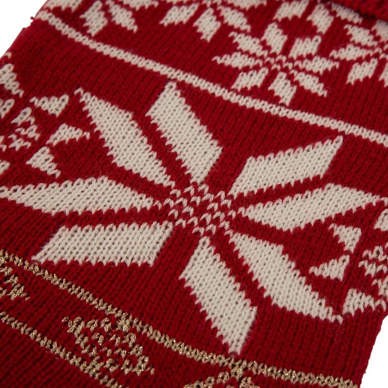 Glitzhome® 24" Snowflake Knited Christmas Stocking