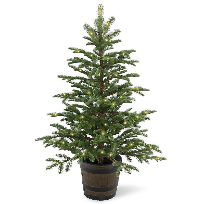 4 ft. Pre-Lit Feel Real® Norwegian Spruce Artificial Christmas Entrance Tree, Clear Lights