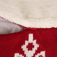 Glitzhome® 18" Knitted Snowflake Red Pillow Cover with Tassels