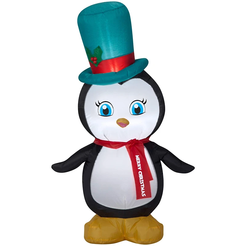 4ft. Airblown® Inflatable Christmas Penguin with Top Hat