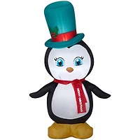 4ft. Airblown® Inflatable Christmas Penguin with Top Hat