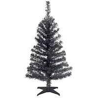 3ft. Unlit Black Tinsel Artificial Christmas Tree