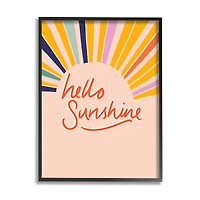 Stupell Industries Hello Sunshine Exclamation Sunrise Rainbow Rays in Frame Wall Art