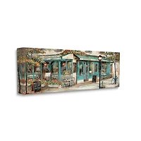 Stupell Industries European City Streets Traditional Restaurant Architecture Sidewalk Scene Canvas Wall Art