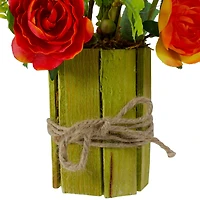 13" Potted Ranunculus & Rose Floral Spring Arrangement