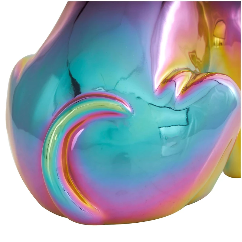 12" Rainbow Ceramic Bulldog Sculpture