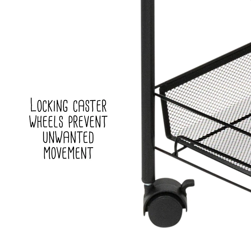 Honey Can Do Black 5-Tier Rolling Storage Cart