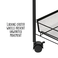 Honey Can Do Black 5-Tier Rolling Storage Cart