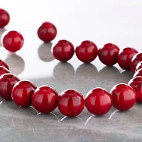 12 Pack: Red Dyed Quartzite Round Beads, 10mm by Bead Landing™