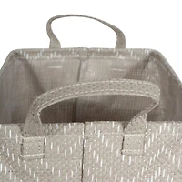 DII® Stone & Cream Tribal Chevron PE-Coated Woven Paper Laundry Bin