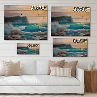 Designart - Blue Waves Breaking At The Beach III