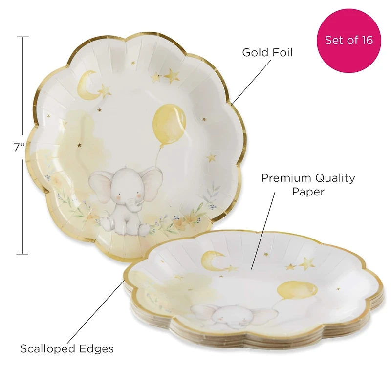 Kate Aspen® 9'' Elephant Baby Shower Premium Paper Plates, 16ct.
