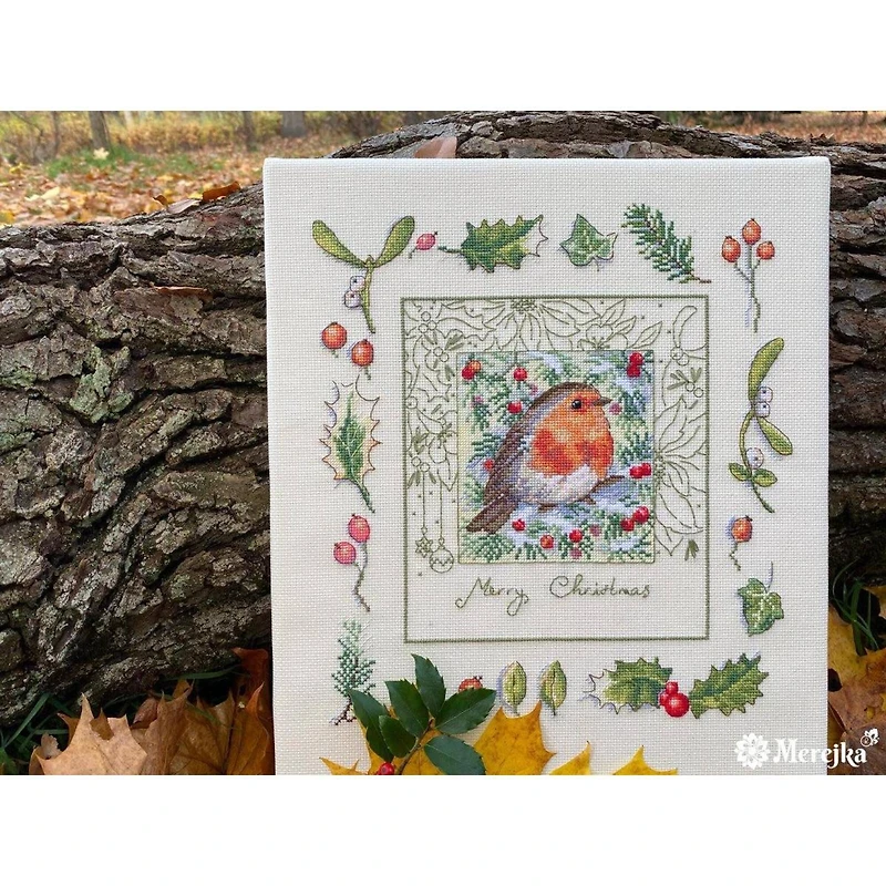 Merejka The Christmas Robin Counted Cross Stitch Kit