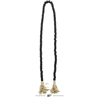 80" Bohemian Mango Wood Beads with Tassels Garland