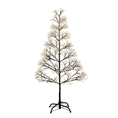 4ft. Pre-Lit Artificial Halloween Black Starburst Tree with 800 Fairy Warm White LED Lights