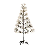 4ft. Pre-Lit Artificial Halloween Black Starburst Tree with 800 Fairy Warm White LED Lights