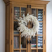 24in. Artificial Real Touch White Norfolk Island Pine Wreath with Natural Look