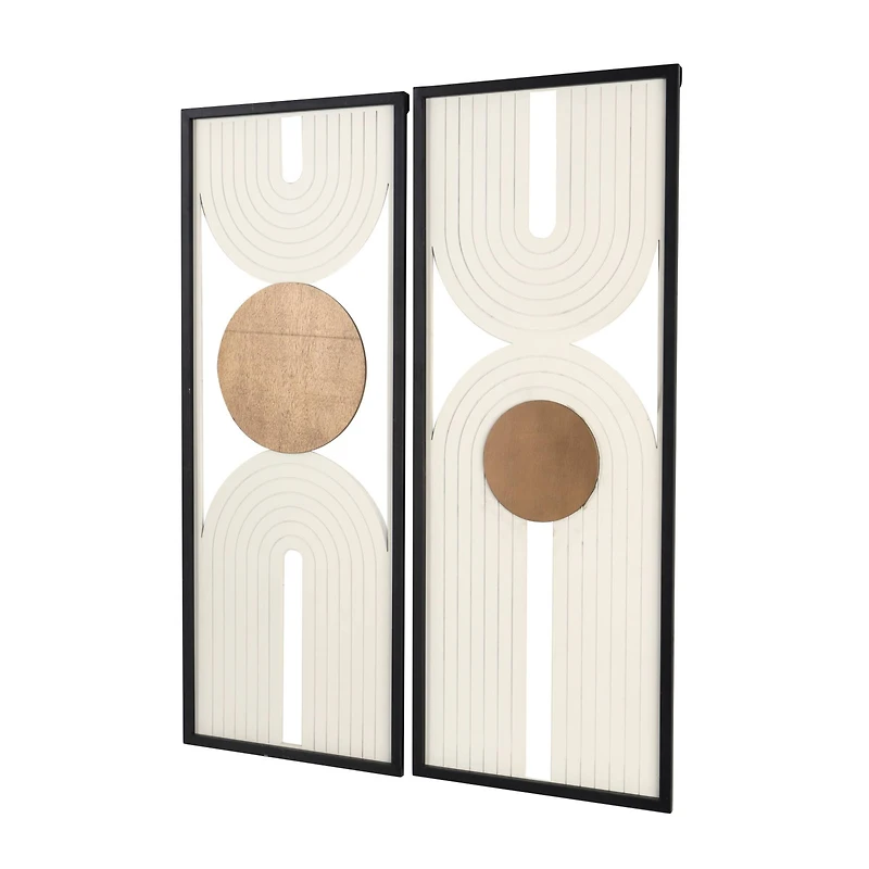 Modern Layered Arch & Gold Circle Wall Décor Set