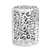 18" Silver Hollow Aluminum Contemporary Stool