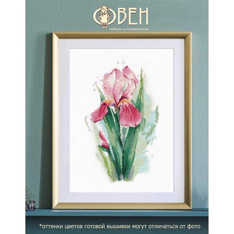 Oven Pink Iris Cross Stitch Kit