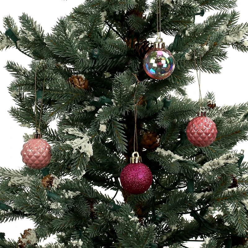 7 Pack 1.5" Pink Shatterproof Ball Ornaments by Ashland®