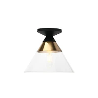 Hello Honey® Robert Stevenson Lighting Theo Metal & Conical Glass Flush Mount Ceiling Light