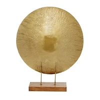 27" Gold Metal Contemporary Geometric Sculpture