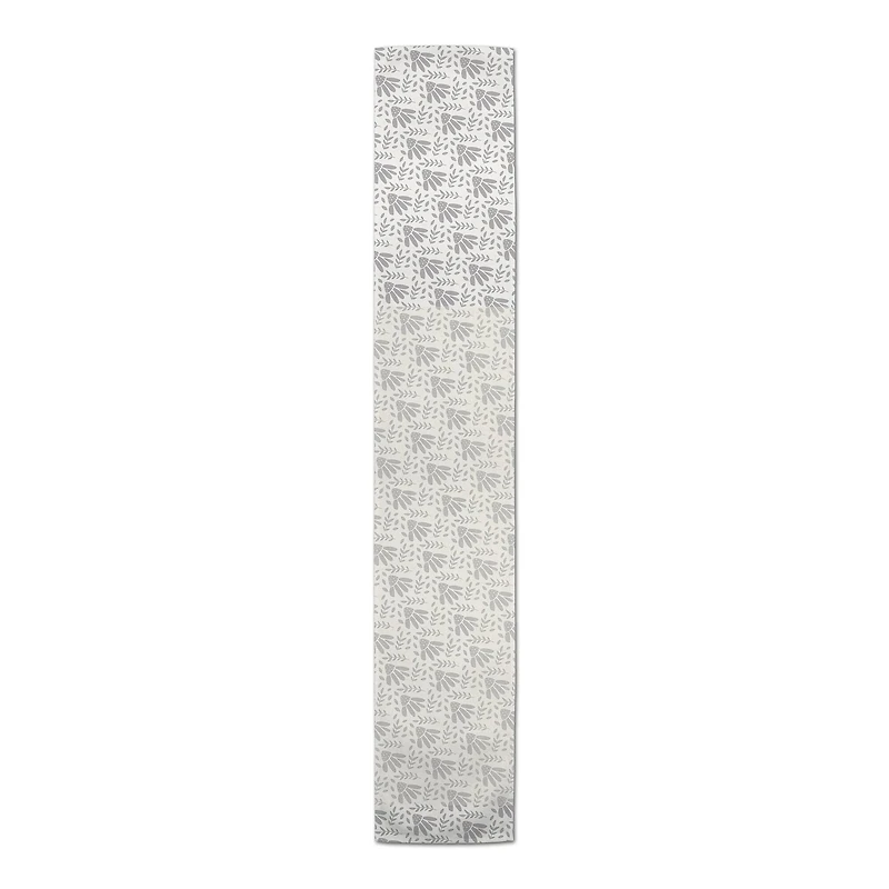 Gray Flowers Indoor/Outdoor Table Runner