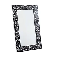 Black Wood Wall Mirror, 47" x 30"