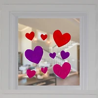 Pink & Red Hearts Valentine's Day Gel Window Clings