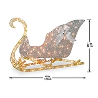 48" Santa’s Sleigh, Clear Mini Incandescent Lights