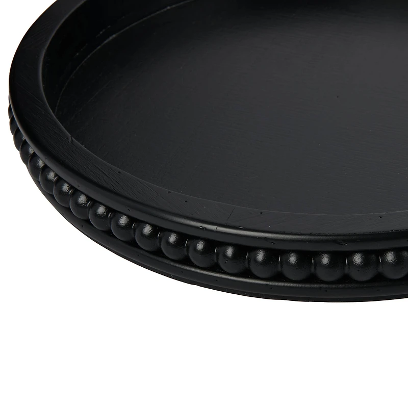 Hello Honey® 16" Decorative Round Wood Tray with Hobnail Edge