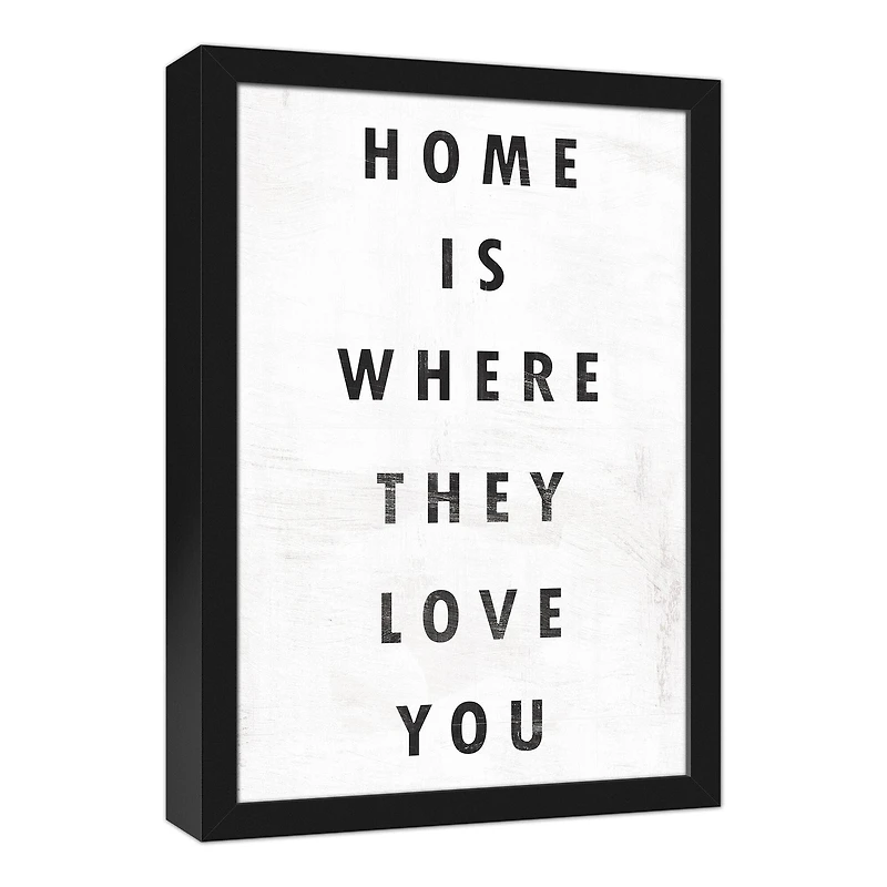 Home Is Where They Love You 13.73" x 19.73" Black Framed Canvas